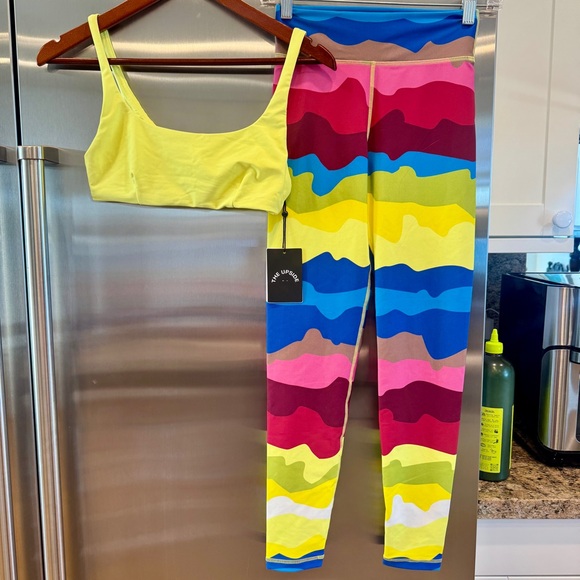 NWT The Upside SET Astro Rory Bra and Printed Leggings in Multicolor / Citrus - Picture 3 of 16
